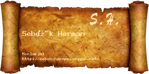 Sebők Herman névjegykártya